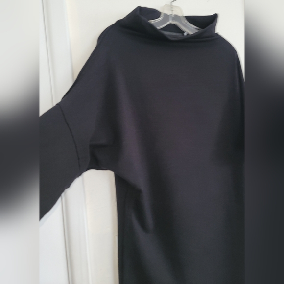 Norma Kamali True Black All In One Dolman Sleeve Stretch Cotton Dress Size XS - Picture 9 of 16